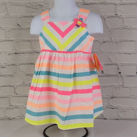 GYMBOREE'POPSICLE PARTY' EMBROIDERED POPSICLE CHEVRON STRIPE SUN DRESS & BLOOMER - Picture 13 of 16